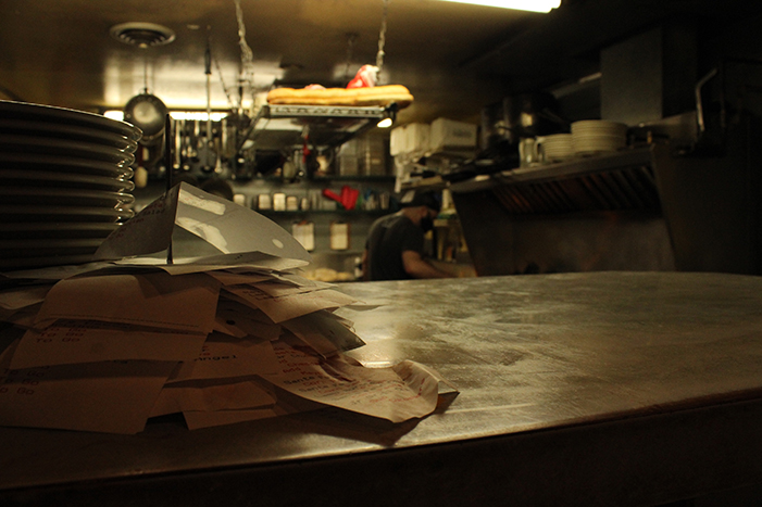 kitchen window with tickets